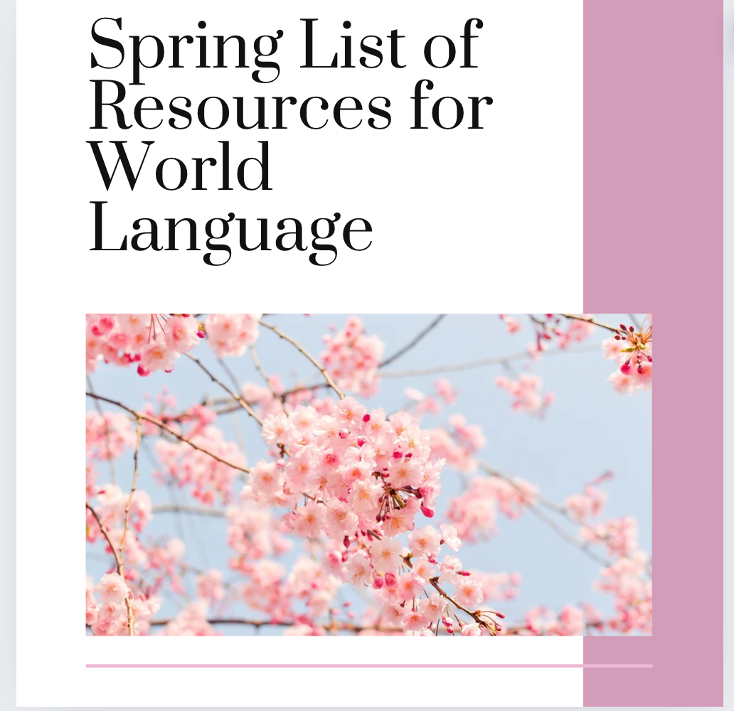 Spring List of Resources for World Language